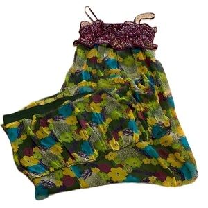 Sugar lips mixed print maxi dress